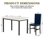Modern 5 Piece Faux Marble Kitchen Dining Table Set for 4 with PU Leather Chairs, Dinette for Small Spaces, Breakfast Nook