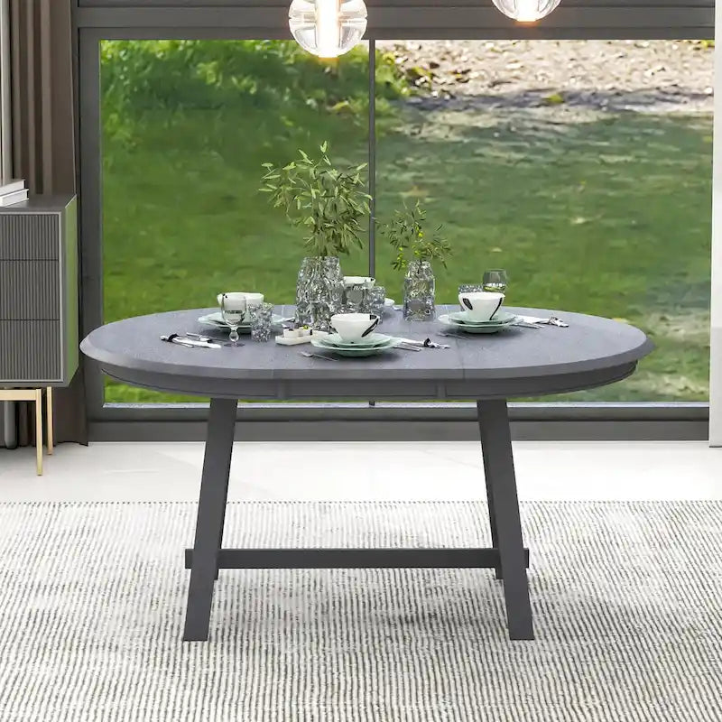 Wood Dining Table Round Extendable Dining Table