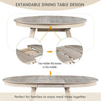Wood Dining Table Round Extendable Dining Table