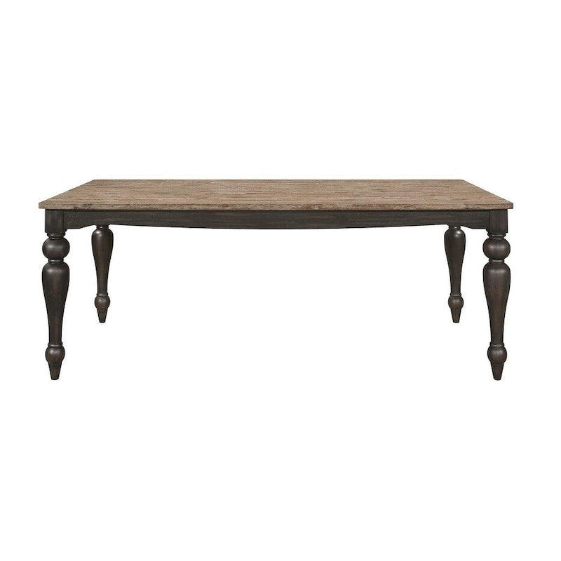 Kavita Brown Brushed Dining Table with Turned Leg