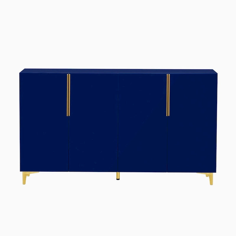 Modern Glossy Finish Light Luxury Storage Cabinet and Adjustable Shelves