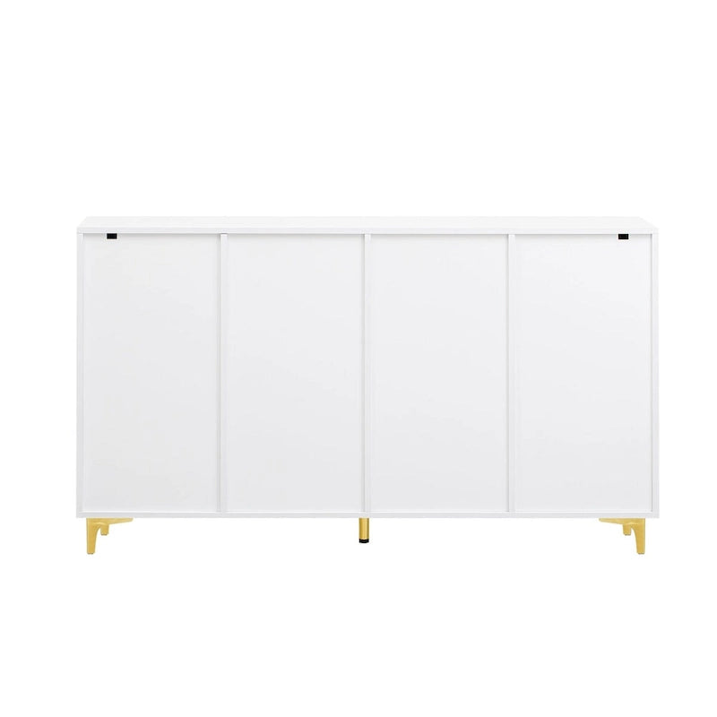 Modern Glossy Finish Light Luxury Storage Cabinet and Adjustable Shelves