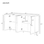 Modern Glossy Finish Light Luxury Storage Cabinet and Adjustable Shelves