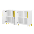 Modern Glossy Finish Light Luxury Storage Cabinet and Adjustable Shelves