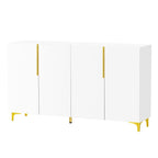 Modern Glossy Finish Light Luxury Storage Cabinet and Adjustable Shelves