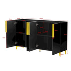 Modern Glossy Finish Light Luxury Storage Cabinet and Adjustable Shelves