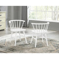 Roundhill Alwynn Wooden Spindle Back Dining Chairs, Windsor Chairs, Set of 2, White