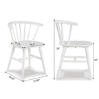 Roundhill Alwynn Wooden Spindle Back Dining Chairs, Windsor Chairs, Set of 2, White