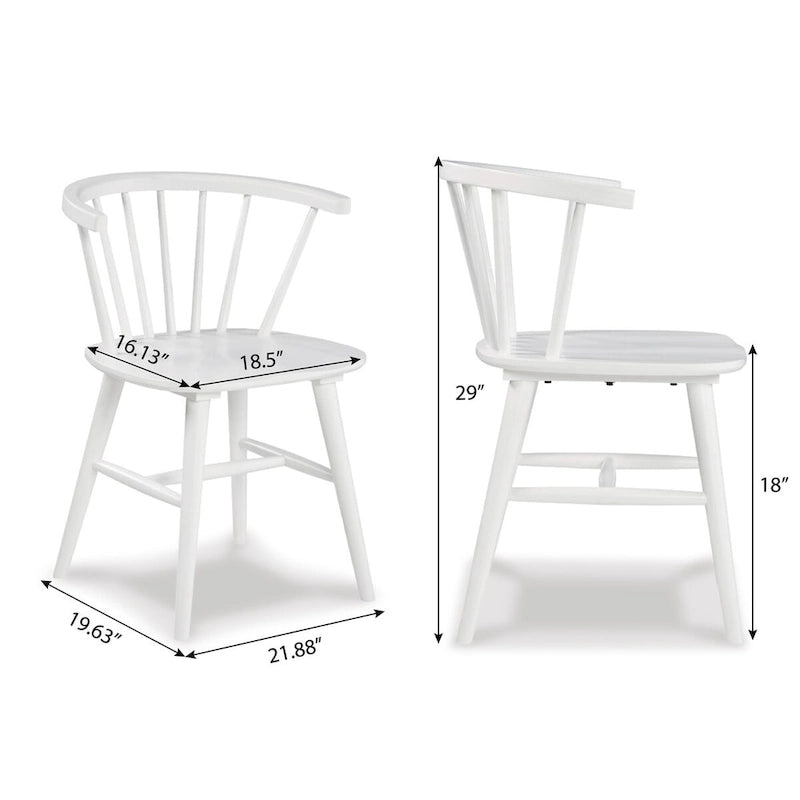 Roundhill Alwynn Wooden Spindle Back Dining Chairs, Windsor Chairs, Set of 2, White