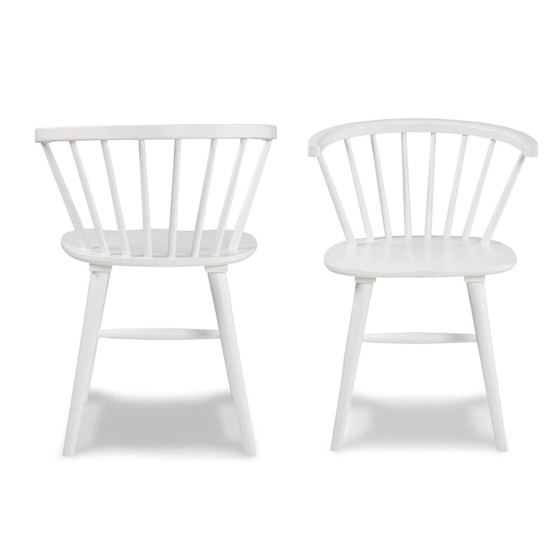 Roundhill Alwynn Wooden Spindle Back Dining Chairs, Windsor Chairs, Set of 2, White