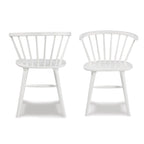 Roundhill Alwynn Wooden Spindle Back Dining Chairs, Windsor Chairs, Set of 2, White