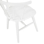 Roundhill Alwynn Wooden Spindle Back Dining Chairs, Windsor Chairs, Set of 2, White