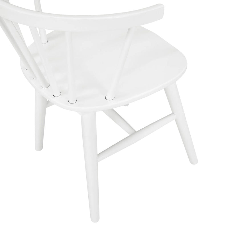 Roundhill Alwynn Wooden Spindle Back Dining Chairs, Windsor Chairs, Set of 2, White