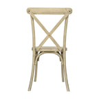 Indoor/Outdoor Commercial Grade Wood Look Resin Cross Back Chair - 19.25W x 19.75D x 35.25H