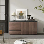 Home Office Expandable Desk with Storage Drawers and Cabinet