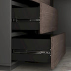 Home Office Expandable Desk with Storage Drawers and Cabinet