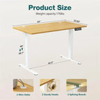 Electric Height Adjustable Standing Desk,Sit to Stand Computer Desk