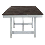 Farmhouse Two Tone Distressed White & Wood Trestle Table