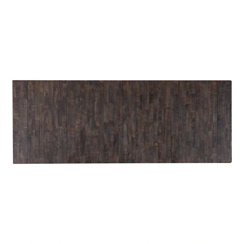 Farmhouse Two Tone Distressed White & Wood Trestle Table