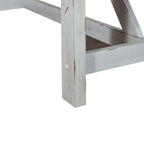 Farmhouse Two Tone Distressed White & Wood Trestle Table