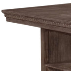 Edward 54 Inch Counter Height Dining Table, Wine Rack, Wood, Warm Brown