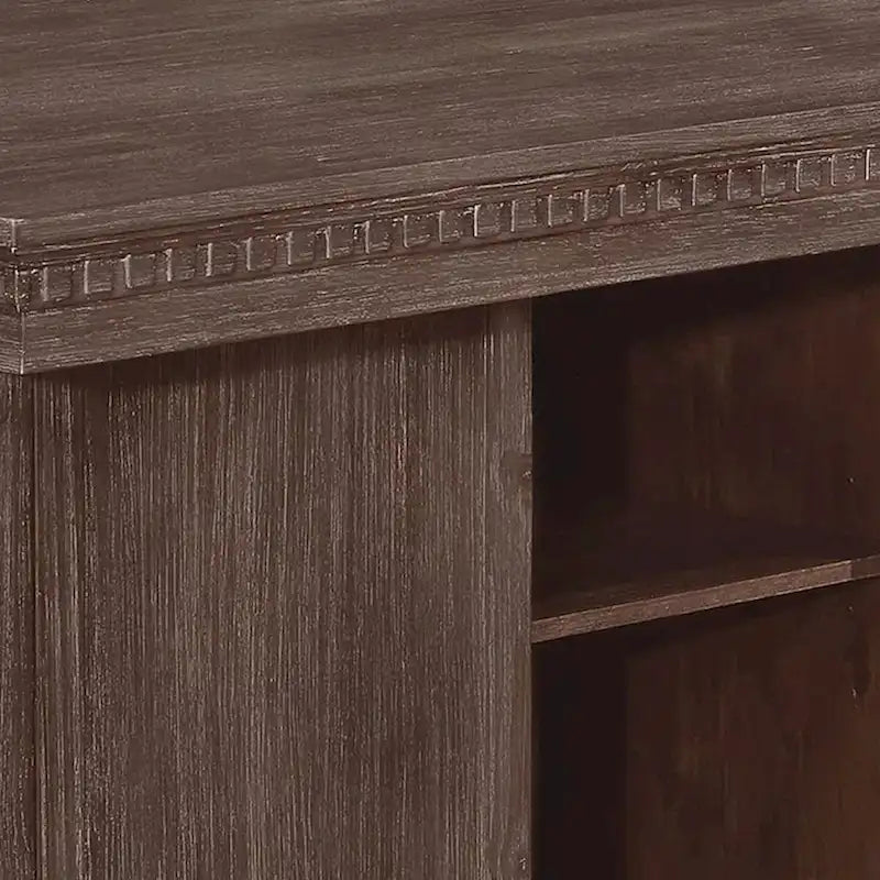 Edward 54 Inch Counter Height Dining Table, Wine Rack, Wood, Warm Brown