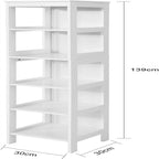 White Tall Bathroom Storage Cabinet with Shelves and Drawers
