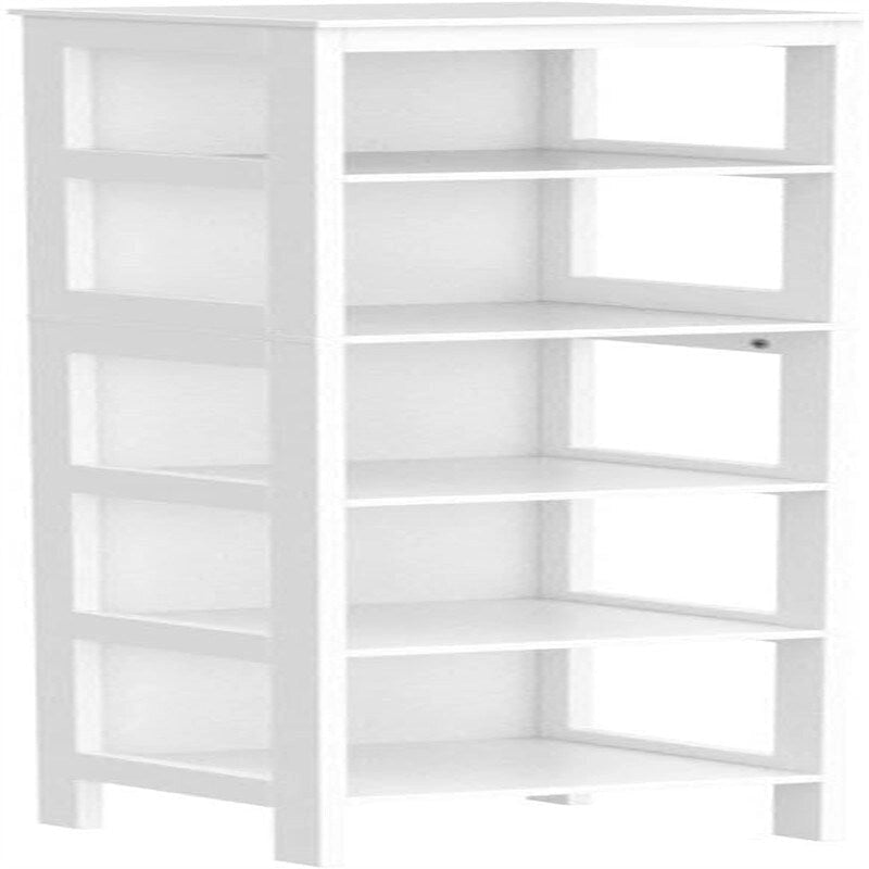 White Tall Bathroom Storage Cabinet with Shelves and Drawers