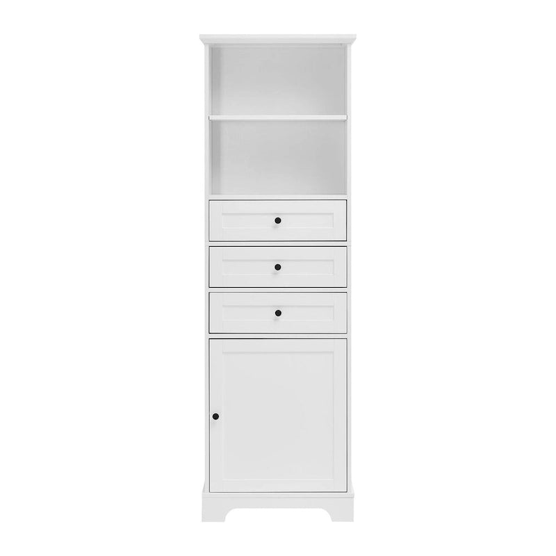 68 Tall Freestanding Bathroom Cabinet with 3 Drawers and Adjustable Shelves