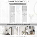 68 Tall Freestanding Bathroom Cabinet with 3 Drawers and Adjustable Shelves