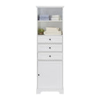 68 Tall Freestanding Bathroom Cabinet with 3 Drawers and Adjustable Shelves