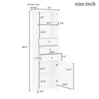68 Tall Freestanding Bathroom Cabinet with 3 Drawers and Adjustable Shelves