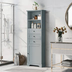 68 Tall Freestanding Bathroom Cabinet with 3 Drawers and Adjustable Shelves