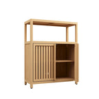 Large Capacity Bamboo Storage Cabinet With Shelves