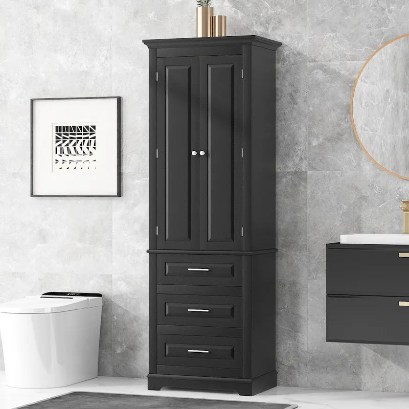 Tall Storage Cabinet with Drawers for Bathroom/Office