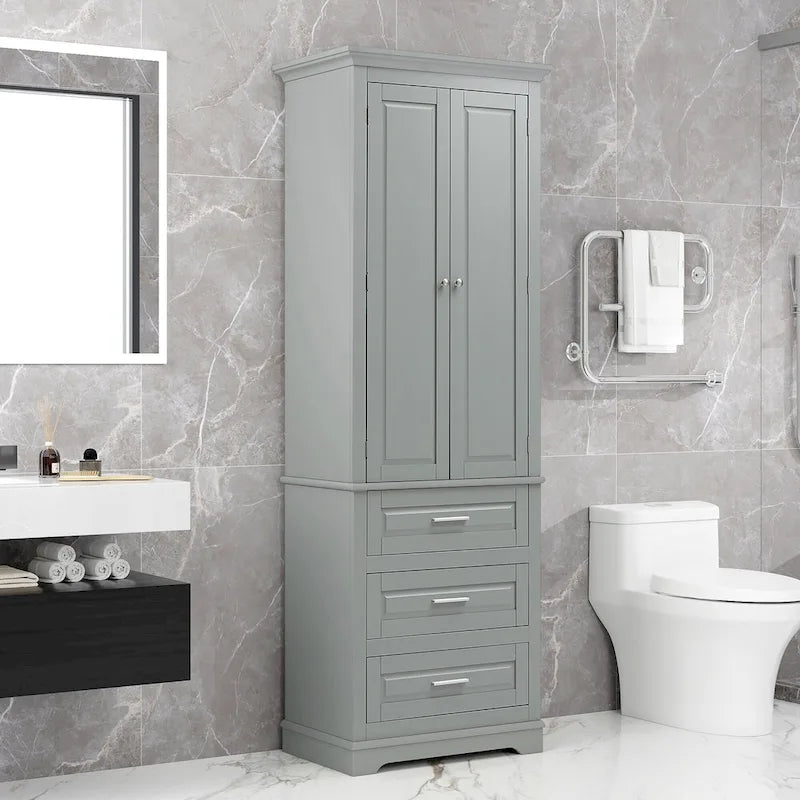 Tall Storage Cabinet with Drawers for Bathroom/Office