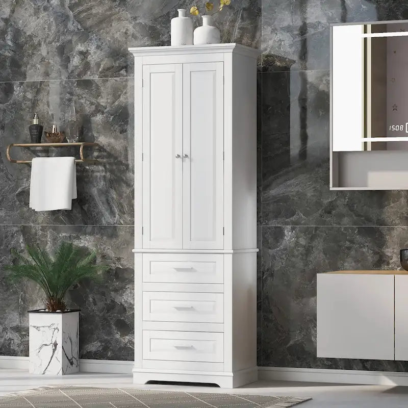 Tall Storage Cabinet with Drawers for Bathroom/Office