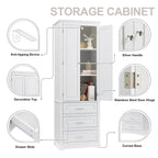Tall Storage Cabinet with Drawers for Bathroom/Office