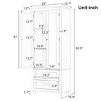 Tall Storage Cabinet with Drawers for Bathroom/Office