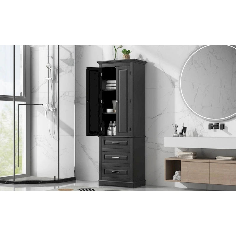 Tall Storage Cabinet with Drawers for Bathroom/Office