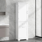 20 in. W x 13 in. D x 68.1 in. H Linen Cabinet with 2-Different Size Drawers and Adjustable Shelf