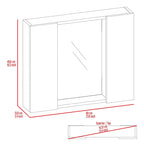 Medicine Cabinet Hops, Double Door, Mirror, One External Shelf, Black Wengue Finish