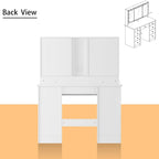 3-Mirror Vanity Table Stylish 9-Drawer Makeup Organizer Dressing Desk