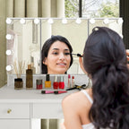 3-Mirror Vanity Table Stylish 9-Drawer Makeup Organizer Dressing Desk