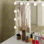 3-Mirror Vanity Table Stylish 9-Drawer Makeup Organizer Dressing Desk