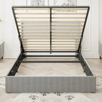 Full Size Bed Frame with Gas Lift Storage Bed and USB Ports