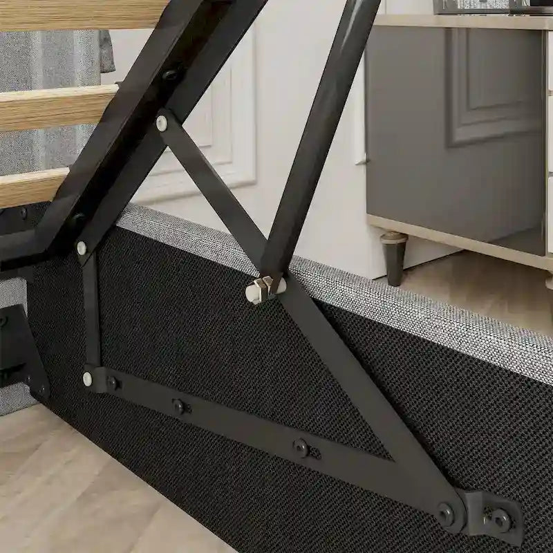 Full Size Bed Frame with Gas Lift Storage Bed and USB Ports