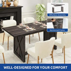 Moasis Rustic Style Wood Dinner Table 70.8 Large Farmhouse Kitchen Dining Room Table for 6 to 8 People