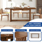 Moasis Rustic Style Wood Dinner Table 70.8 Large Farmhouse Kitchen Dining Room Table for 6 to 8 People