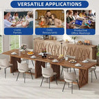 Moasis Rustic Style Wood Dinner Table 70.8 Large Farmhouse Kitchen Dining Room Table for 6 to 8 People